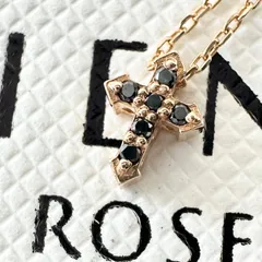 シエナ ロゼ SIENA ROSE クロス ネックレス K10 ブラックダイヤモンド 0.02ct イエローゴールド 箱付き 日本製 十字架 未使用級 6JL042のサムネイル