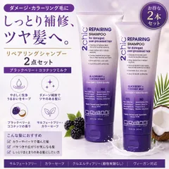 ◇821【新品／並行輸入品】★2本セット販売★giovanni(ジョバンニ) 2chic ダメージ シャンプー 250mL ダメージケア ノンシリコン ジョヴァンニ ココナッツミルク ブラックベリー ボタニカル ダメージヘア サロンクオリティ 2本 まとめのサムネイル