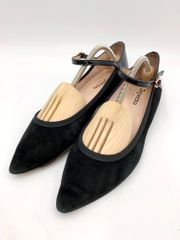 repetto 레펫토 심플 스웨이드 앵클 스트랩 플랫 펌프스 size39.5/흑 ■◇ 레이디스