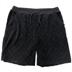 美品□LOUIS VUITTON ルイヴィトン 24SS モノグラムフレンチテリー パイル地 ショートパンツ ブラック L イタリア製 正規品 メンズのサムネイル