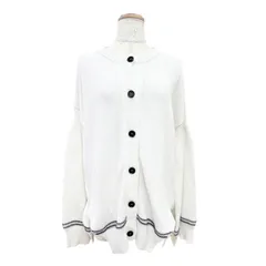 美品△MARNI マルニ 23SS CDMD0309Q0 コットン100% インターシャロゴ キモノスリーブ ニットカーディガン ホワイト 38 正規品 レディースのサムネイル