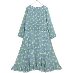 インゲボルグ 花柄 ブーケ フルーツ柄 ピンタック ロングワンピース 綿100％ インゲボルグ 花柄 ブーケ フルーツ柄 ピンタック ロングワンピース 綿
