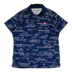 サイズ：LL LE COQ GOLF ルコックゴルフ  ロゴ刺繍入り 半袖ポロシャツ 総柄 ネイビー系 [240101737633] ゴルフウェア レディース ストストのサムネイル