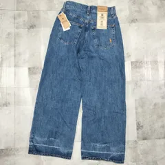 QRコードタグ【未使用品】 POLO RALPH LAUREN　WIDE LEG CROP AUTHENTIC DENIM デニムパンツ W24 ウエスト61 ブルー 青色 ロゴ刺繍 ワイドパンツのサムネイル