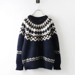 バトナー BATONER MOHAIR NORDIC CREW NECK モヘヤ ノルディック クルーネック ニット 1｜ネイビー 長袖【2400015069845】のサムネイル