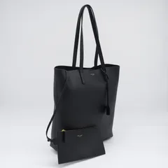 ★3日以内返品可★ 極美品 SAINT LAURENT サンローラン カーフスキン ノースサウス サックショッピング トート 600306 トートバッグ ブラック カーフレザー レディースのサムネイル