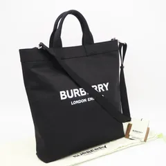 ★3日以内返品可★ 極美品 BURBERRY バーバリー ナイロン アルティエ トートバッグ 8026233 2wayトートバッグ ブラック ホワイト ナイロン メンズのサムネイル