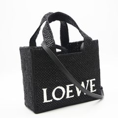 LOEWE かごバッグ フォント ミニ トートバッグ ハンド 黒 2way - メルカリ