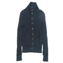 良品 DOLCE&GABBANA ドルチェアンドガッバーナ コットン リブ ニット ボタン ジャケット ハイネック カーディガン 44 黒 メンズ 古着 中古 USEDのサムネイル