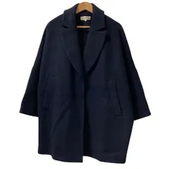 美品 ENFOLD エンフォルド ウール ショートビーバーボックスコクーンコート 3008A130-1020 サイズ36 ネイビー レディース 古着 中古 USEDのサムネイル