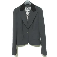 美品 D&G ディーアンドジー ドルチェアンドガッバーナ ベルベットカラー テーラードジャケット サイズ40 ブラック レディース 古着 中古 USEDのサムネイル