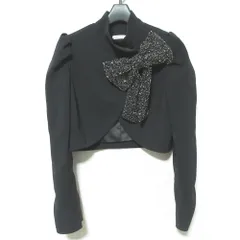 美品 Alice+Olivia アリスアンドオリビア エンベリッシュドボウクロップドジャケット サイズS/P ブラック レディース 古着 中古 USEDのサムネイル