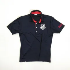 FILA GOLF フィラゴルフ 半袖 ポロシャツ 襟裏レッド切り替え 紋章ワッペン ネイビー Lサイズ メンズ ポリエステル 100%のサムネイル