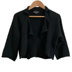 美品 EMPORIO ARMANI エンポリオアルマーニ カットオフ クロップド カーディガン サイズ40 ブラック レディース 古着 中古 USEDのサムネイル