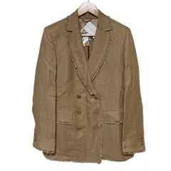 未使用 MAX MARA STUDIO マックスマーラステュディオ リネン ダブルブレスト テーラードジャケット 44 ベージュ レディース 古着 中古 USEDのサムネイル