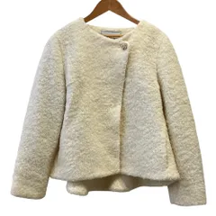 未使用 Herlipto ハーリップトゥ  Elise Boucle Peplum Coat ノーカラージャケット 1254307104 サイズM アイボリー レディース 古着 中古 USEDのサムネイル