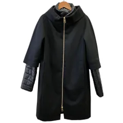 美品 HERNO ヘルノ 中綿ライナー付き スタンドカラーコート 42 ブラック レディース 古着 中古 USEDのサムネイル