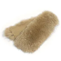 美品 Max Mara マックスマーラ フォックスファー ティペット マフラー 毛皮 ベージュ レディース 古着 中古 USEDのサムネイル