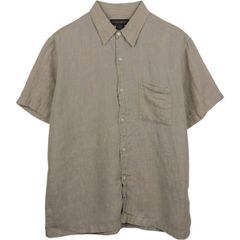 希少】00s バナナリパブリック リネン素材 オープンカラーシャツ 短丈M