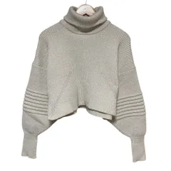 美品 25AW CFCL シーエフシーエル LOW GAUGE GLITTER HIGHNECK CROPPED PULLOVER ニットセーター サイズF オフホワイト レディース 古着 中古 USEDのサムネイル