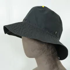 ヘレンカミンスキー★コットン100% ラフィア種メタルチャーム付 広つば バケットハット 黒系 *ha057のサムネイル