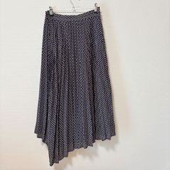 UNIQLO イレギュラーヘムプリーツロングスカート ジオメトリック 総柄 M 222-320532