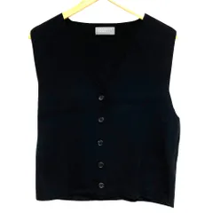 美品 25SS MARGARET HOWELL マーガレットハウエル Vネック コットンカシミヤニットベスト 578-5161001 サイズ2 ブラック  レディース 古着 中古 USEDのサムネイル