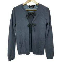 美品 JIL SANDER NAVY ジルサンダーネイビー カシミヤシルク ニット カーディガン アンサンブル L ネイビー レディース 古着 中古 USEDのサムネイル