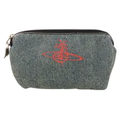良品 Vivienne Westwood ヴィヴィアンウエストウッド オーブロゴプリント デニムポーチ インディゴブルー メンズ レディース 古着 中古 USEDのサムネイル