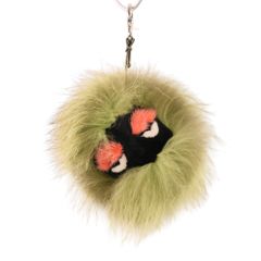 美品 FENDI フェンディ バッグバグズ モンスター ファー チャーム キーホルダー グリーン メンズ レディース 古着 中古 USEDのサムネイル