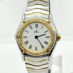 EBEL エベル 181930 ホワイト QZ レディース クラシックウェーブ ベゼルダイヤ 腕時計 稼働品のサムネイル