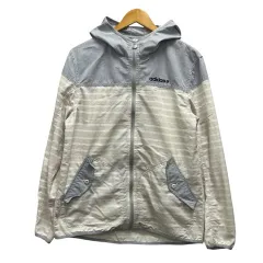 アディダスネオ adidas neo ジャケット 上着 ボーダー Z55138 長袖 L グレーのサムネイル