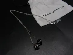 ■美品■ MARC JACOBS マークジェイコブス ラインストーン ネックレス ペンダント アクセサリー シルバー系×ブラック系 DN8385のサムネイル