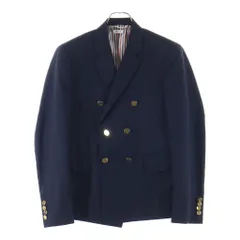 THOM BROWNE (トムブラウン) Double Breasted Blazer ウール 裏地キュプラ ダブル金釦テーラード ジャケット ネイビー MJC161A-00889415のサムネイル