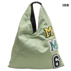 超美品 エムエムシックス MM6 2020年 希少 S54WD0039 ナイロン ジャパニーズ バッグ カレッジパッチ ワッペン グリーン 定価66000円のサムネイル