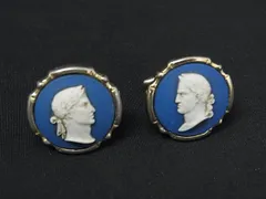 WEDGWOOD ウェッジウッド ジャスパー カメオ カフスボタン カフリンクス アクセサリー ビジネス 紳士 メンズ ブルー系 DP2088のサムネイル