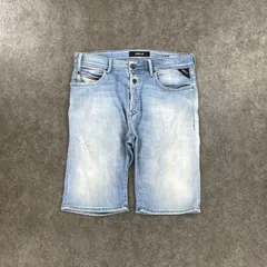 REPLAY Denim Shorts RBJ.901 リプレイ デニムショーツ ハーフパンツ ストレッチ ダメージ ブルー W31のサムネイル