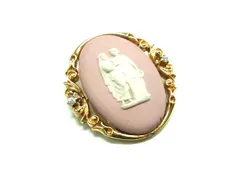 ■美品■ WEDGWOOD ウェッジウッド Jジャスパー ペンダントトップ ブローチ アクセサリー ピンク系×ゴールド系 DN8223のサムネイル