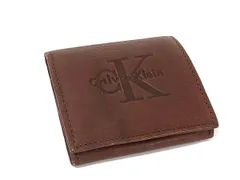 ■美品■ Calvin Klein カルバンクライン CK レザー コインケース コインパース 小銭入れ 小物入れ メンズ ブラウン系 DP2853のサムネイル