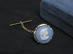 WEDGWOOD ウェッジウッド ジャスパー カメオ ネクタイピン タイタック アクセサリー 紳士 メンズ ブルー系×ゴールド系 DP2855のサムネイル