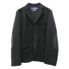 JUNYA WATANABE COMME des GARCONS MAN ジュンヤワタナベコムデギャルソンマン 16AW WR-J002 エステル ウール ストライプ ボンディング エルボーパッチ  3B テーラードジャケット ブラック系 S【中古】のサムネイル