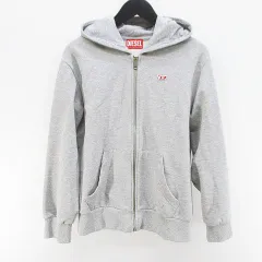ディーゼル キッズ DIESEL KIDS 長袖 パーカー ジャケット 156cm 灰系 グレー ロゴ 刺繍 ワッペン ジップアップ のサムネイル