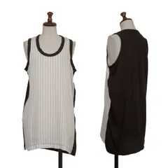 トリココムデギャルソンtricot COMME des GARCONS フロントストライプ切替タンクトップ 白黒M位のサムネイル