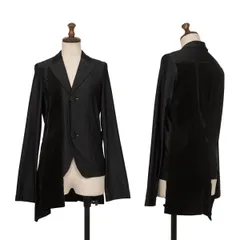 コムデギャルソンCOMME des GARCONS ベロア切替ストレッチ2Bジャケット 黒Sのサムネイル