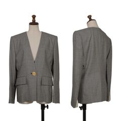 コムデギャルソン オムCOMME des GARCONS HOMME ウールストライプ織り3Bノッチドラペルジャケット グレーL コムデギャルソン オムCOMME des GARCONS HOMME ウールストライプ織り