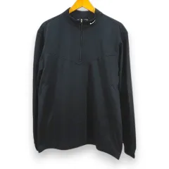 ナイキゴルフ NIKE GOLF Dri-FITハーフジップゴルフシャツ ジャージ プルオーバー L 黒系 ブラック ハイネック ジップアップ ロゴ 刺繍 ストレッチのサムネイル