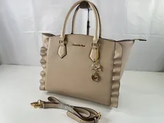 ★美品 サマンサベガ Samantha Vega フラッター大 トートバッグ ショルダー 2way ベージュ 鞄 カバン チャーム ストラップ付 管理2M516のサムネイル