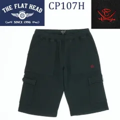 廃番 フラットヘッド RJB サイズ2(S) スウェット ハーフパンツ CP107H ブラック ドローコード 日本製 THE FLAT HEADのサムネイル