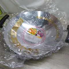 昭和レトロ 調理器具 アルタイト(アルミニウム)製 中華鍋 D型、30cm 未使用品 長期間保管品 A019のサムネイル