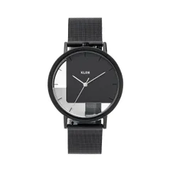 【新品／未使用／腕時計／正規品】人気 ブランド クリアウォッチ スケルトン 黒　KLON INVISIBLE OVERLAPPING TILES BLACK 38mmのサムネイル